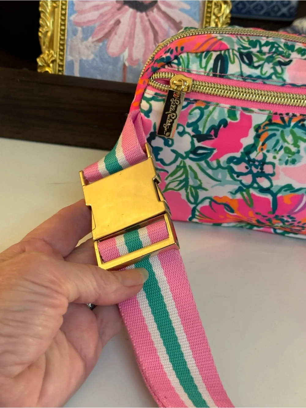 🩷 NWOT LILLY PULITIZER PRINTED BELT BAG AND SOLEIL PINK PERFECT POPPY!!